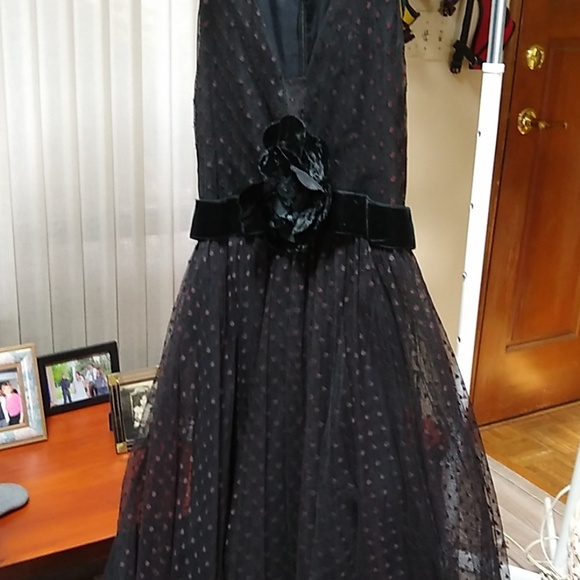 Vintage 1950' Lillie Rubin black lace ball gown - Picture 6 of 6